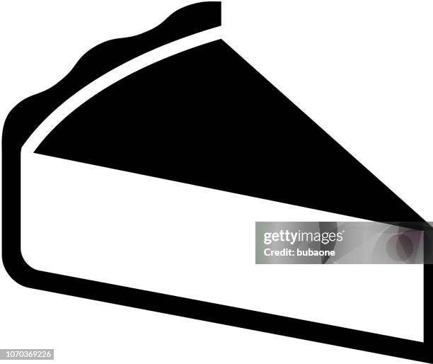 sliced pie icon with long shadow - cake slice stock illustrations