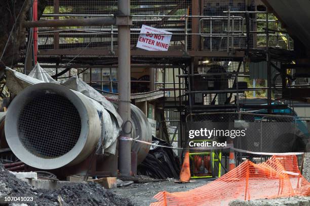 The entrance to the Pike River Coal mine is seen on November 21, 2010 in Greymouth, New Zealand. Ambulance and emergency crews are on site at the...