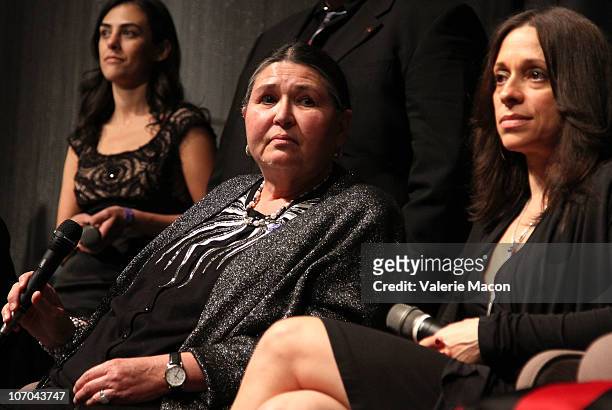 Activist Sacheen Littlefeather and producer of the movie Christina Fon attend the Q&A at the SAG President's National Task Force For American Indians...