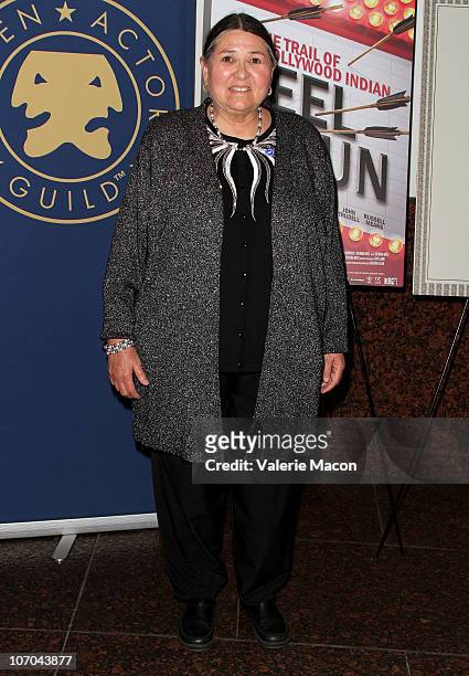 Activist Sacheen Littlefeather attends the SAG President's National Task Force For American Indians & NBC Universal Premiere Screening Of "Reel...