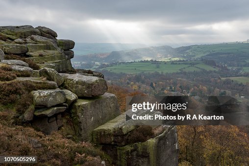 Froggat Rocks Froggat Edge Peak District Derbyshire England High-Res Stock Photo ...