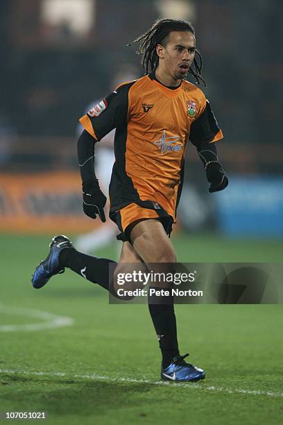 Sam Cox of Barnet in action during the npower League Two match between Barnet and Northampton Town at Underhill Stadium on November 20, 2010 in...