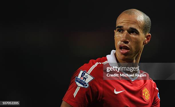 Gabriel Obertan of Manchester United looks on during the Barclays Premier League match between Manchester United and Wigan Athletic at Old Trafford...