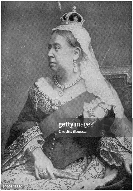 antique photograph: queen victoria - queen victoria i stock illustrations