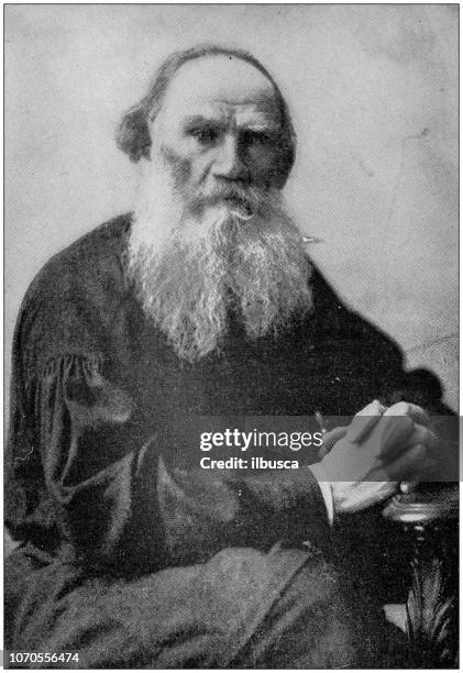 antique photograph: lev tolstoj - leo tolstoy stock illustrations