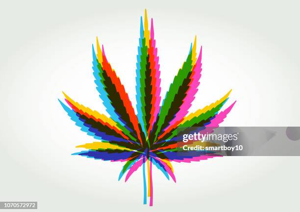 cannabis oder marihuana-blätter - cannabis droge stock-grafiken, -clipart, -cartoons und -symbole