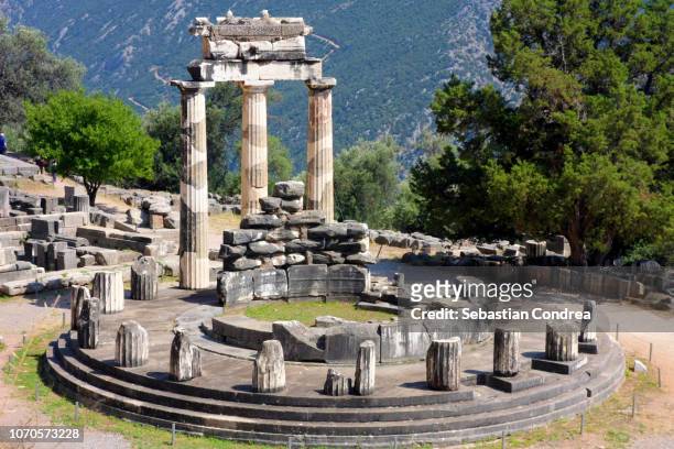 sanctuary of athena pronaia, oracle of delphi, travel, greece - delphi stock pictures, royalty-free photos & images