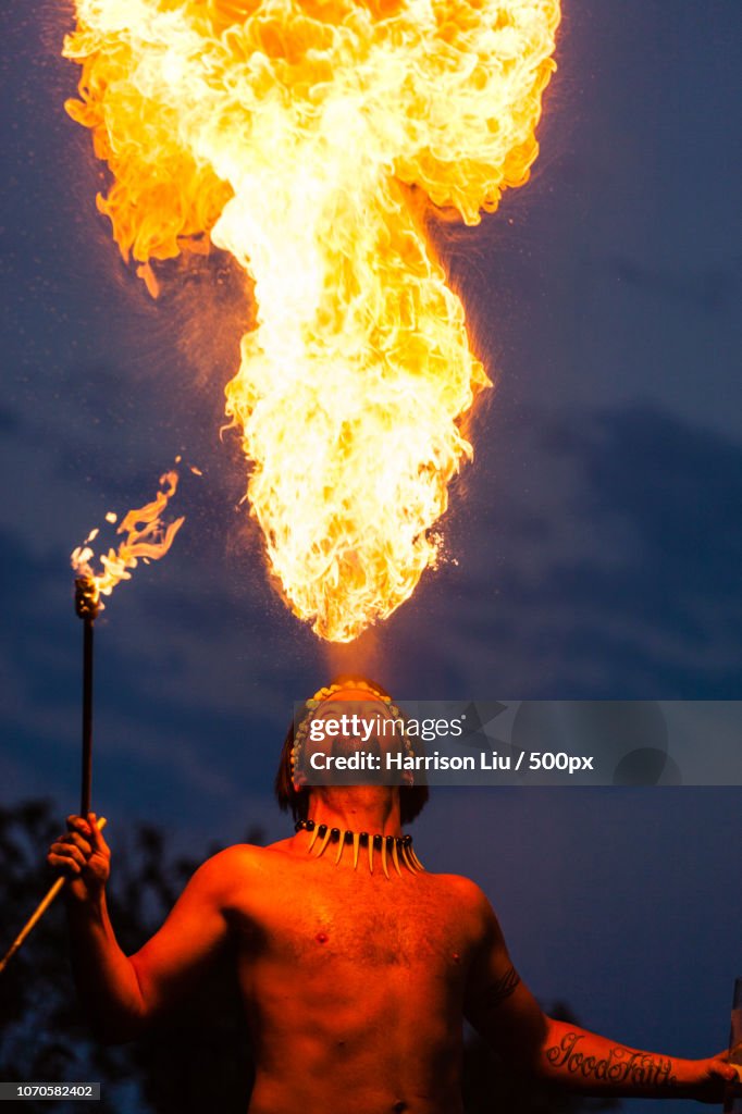 Hula dancer firing up the crowd