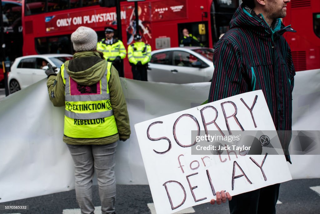 Climate Change Protesters Bring Central London To A Standstill