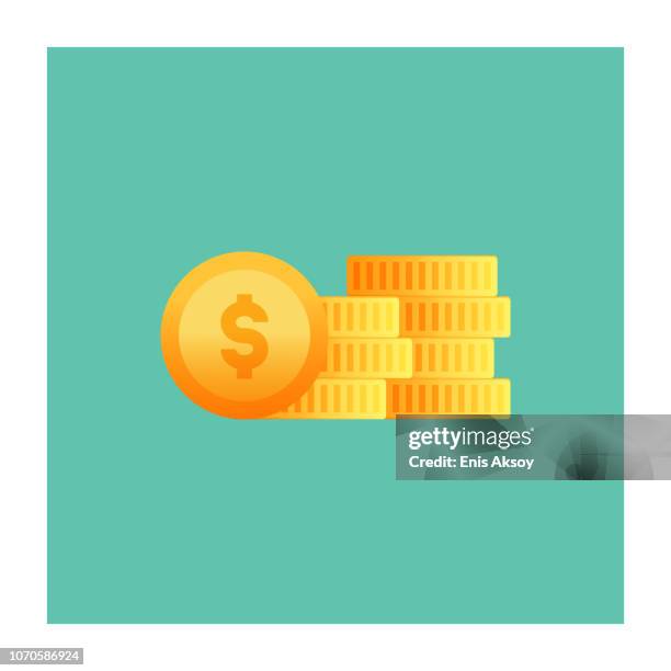 coins icon - raining dollars stock illustrations