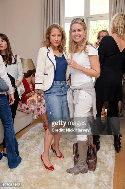 Joana Schliemann and Andrea Hamilton attend the book launch party for Santa Montefiore's 'The Affair' hosted by Maria Hatzistefanis and Rodial on...