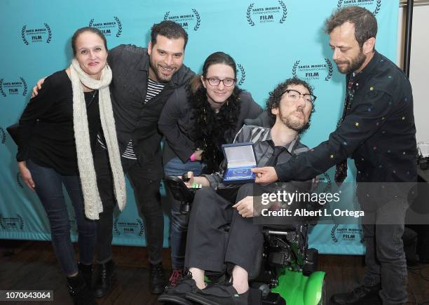 Melissa Harkness, Mig Feliciano, Gabriel Carnick, Michael Carnick and David Cass attend the 2018 Santa Monica International Film Festival Award Show...