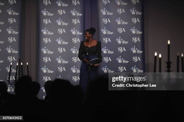 Christine Ohuruogu with her National Lottery Spirit of Sport Award during The SJA British Sports Awards 2018 at Tower of London on December 6, 2018...