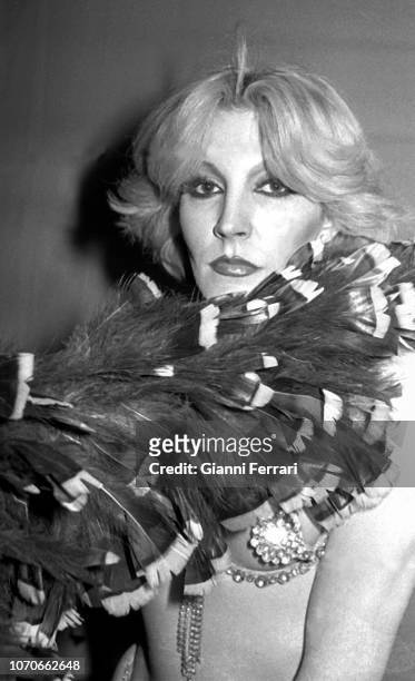 Spanish actress and star of varieties Barbara Rey during a spectacle Madrid, Spain. .