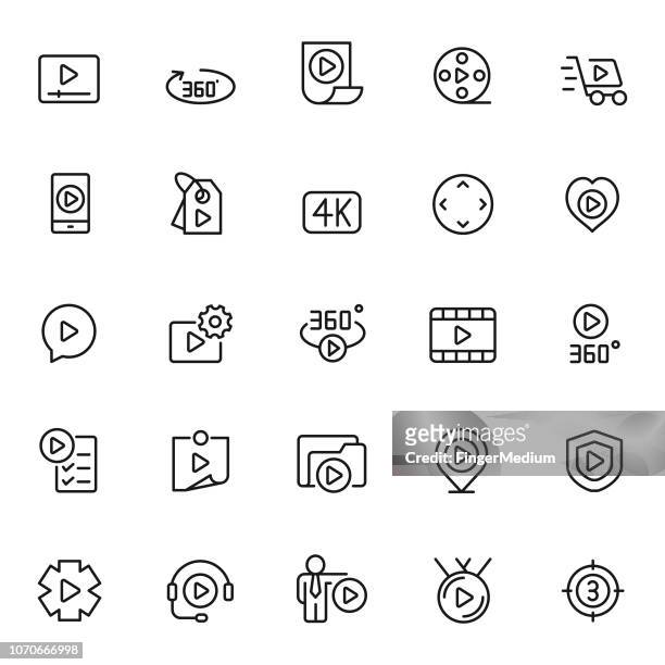 video icon set - 360 stock illustrations