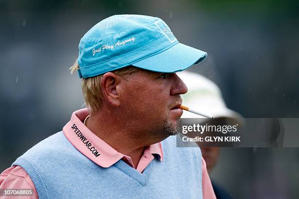 Golfer John Daly on the 2nd tee during his opening Round on the first day of the British Open Golf Championship at St Andrews in Scotland, on July...