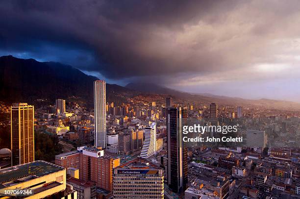 bogota at sunset - colombia stock pictures, royalty-free photos & images