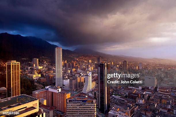 bogota at sunset - colombia land imagens e fotografias de stock