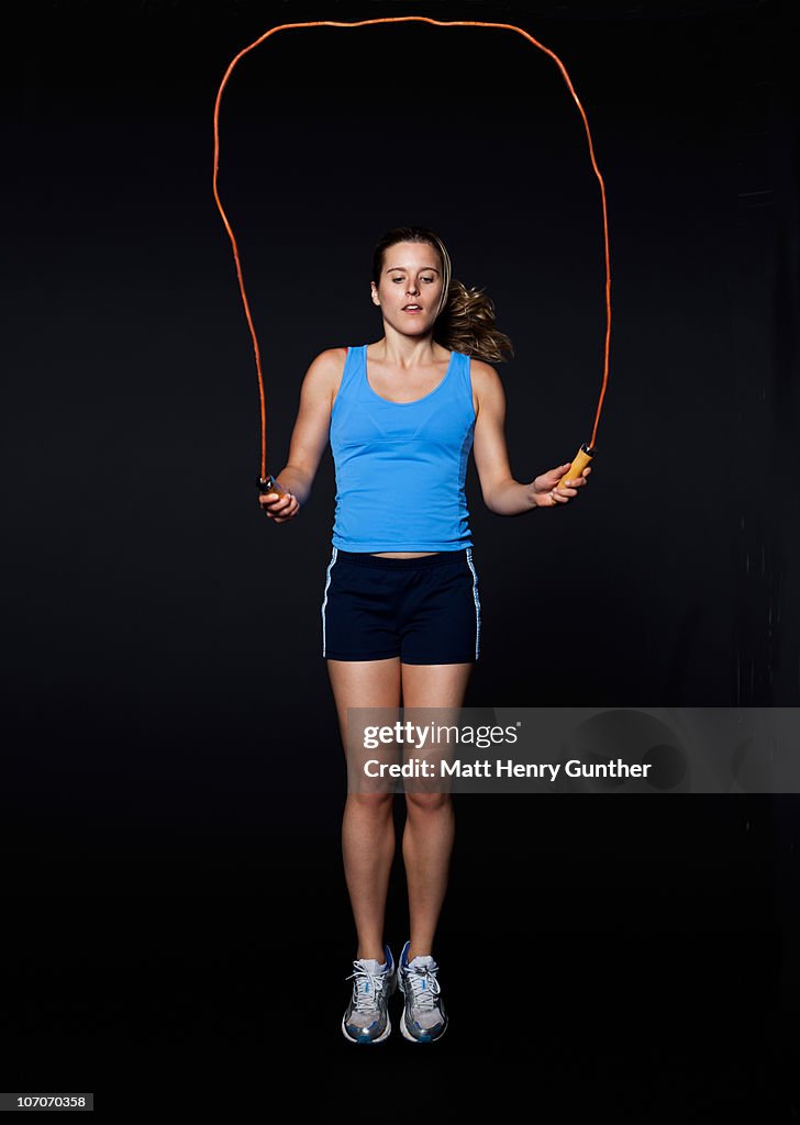 Women jump roping 