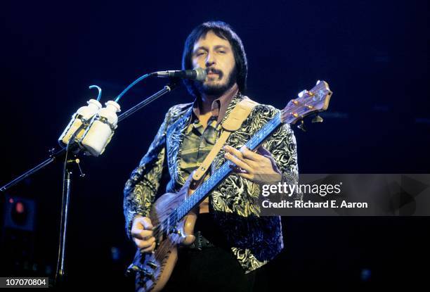 Photo of John Entwistle from The Who, performing live onstage