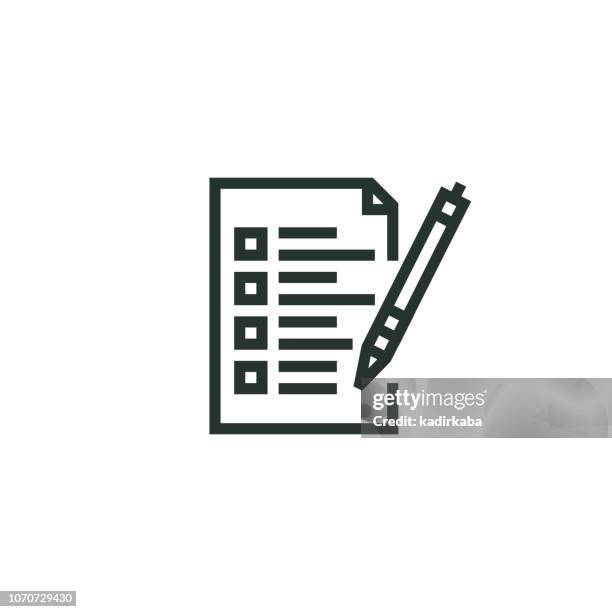 illustrations, cliparts, dessins animés et icônes de formulaire de contact ligne icône - registre