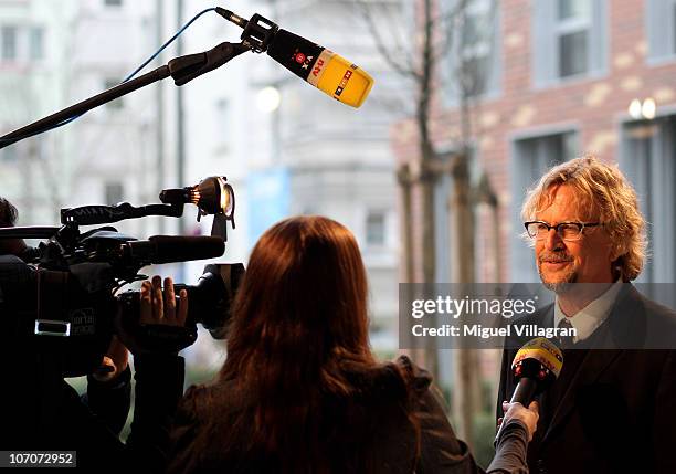 Martin Krug, initiator and organizer of the Success for Future Award, addresses the media during the press conference to announce the Success for...