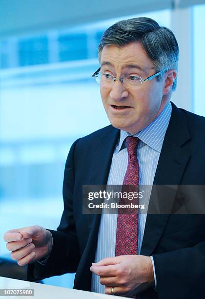 Glenn Britt, chairman, president and chief executive officer of Time Warner Cable Inc., speaks during an interview in New York, U.S., on Monday, Nov....