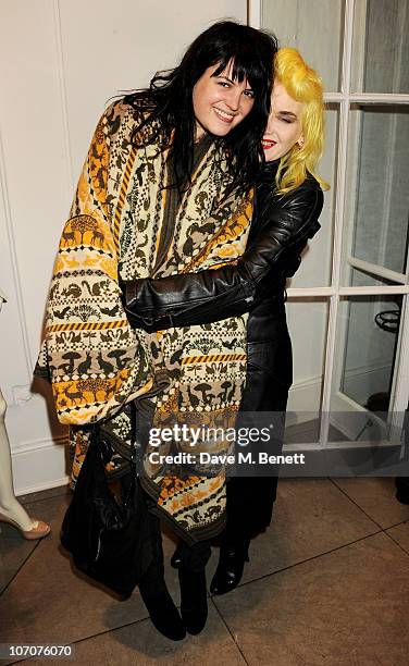 Alison Mosshart and Pam Hogg attend the switch on ceremony for the Stella McCartney store christmas lights on November 22, 2010 in London, England.