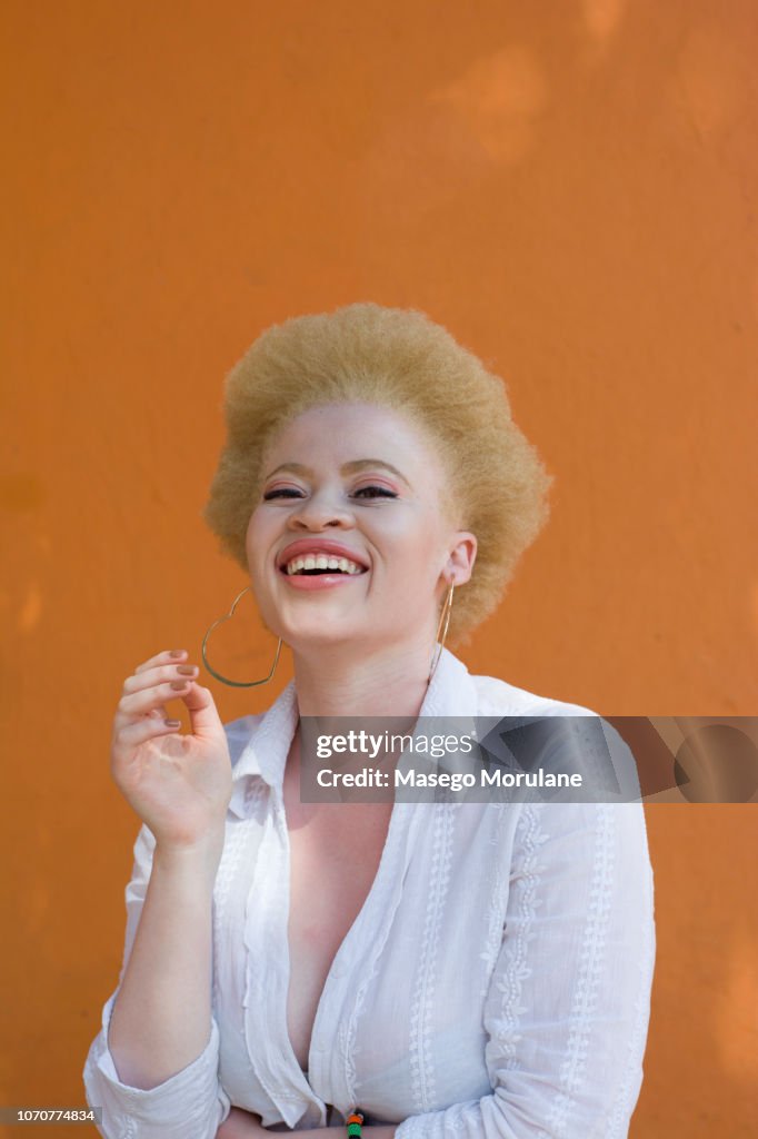Beautiful woman with natural afro hair
