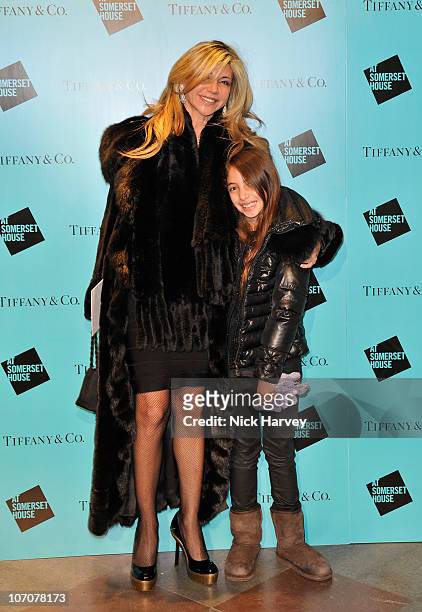 Lisa Tchenguiz with her daughter Ariella attend "Skate" presented by Tiffany and Co at Somerset House on November 22, 2010 in London, England.