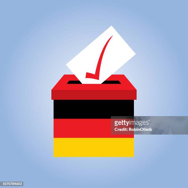 deutsche flagge wahlurne - politische partei stock-grafiken, -clipart, -cartoons und -symbole