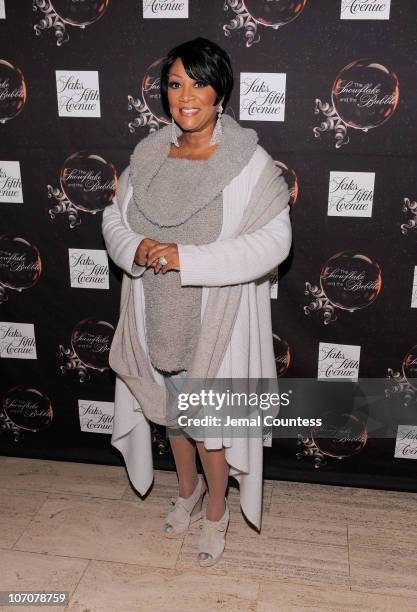 Singer Patti LaBelle attends the Saks Fifth Avenue light show spectacle "The Snowflake and the Bubble" and Holiday Window Unveiling at Saks Fifth...