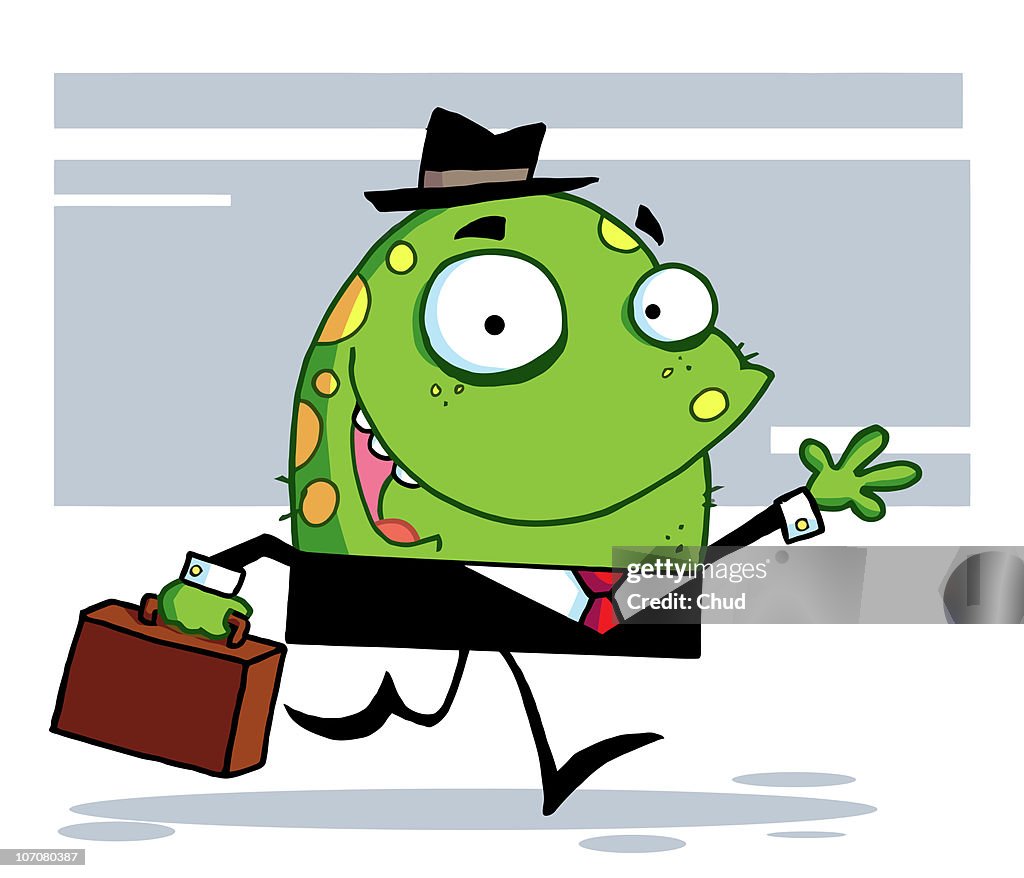 Friendly Monster Businessman In A Black Suit