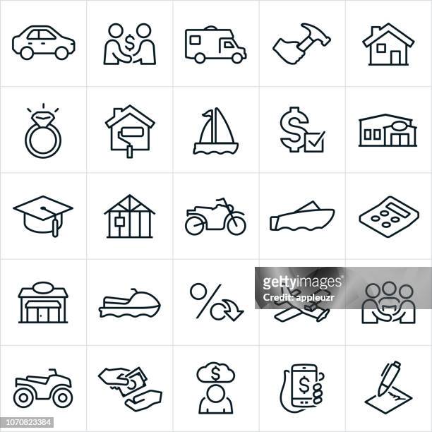 arten von darlehen icons - home improvement stock-grafiken, -clipart, -cartoons und -symbole
