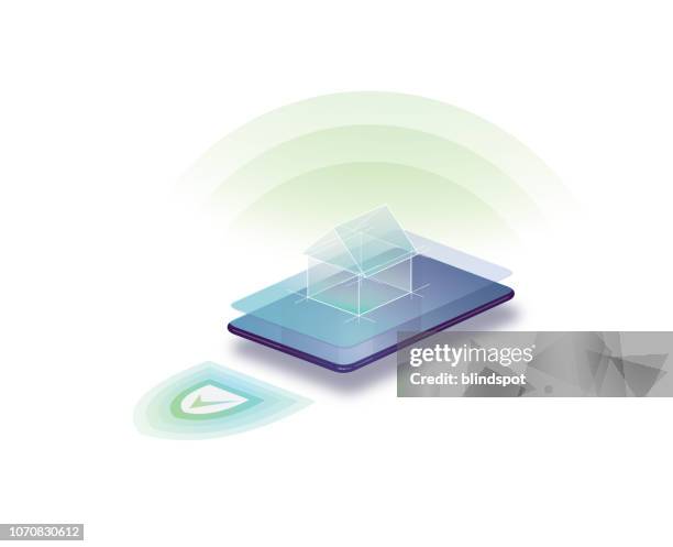 smart home security - home security panel stock illustrations
