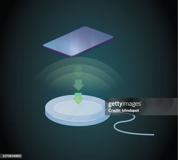 wireless charging - computer power cord stock illustrations
