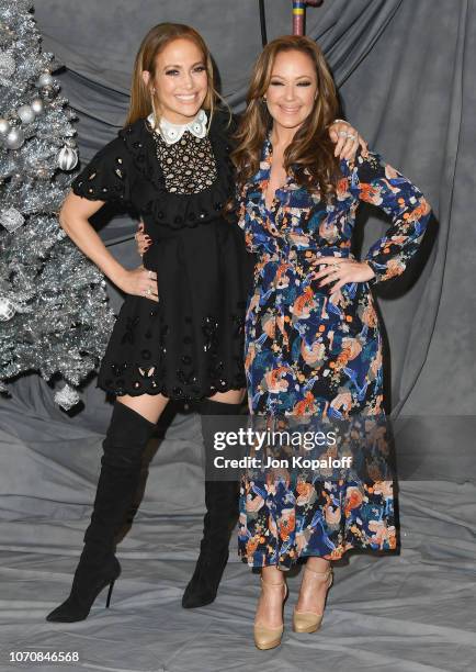 Jennifer Lopez and Leah Remini attend the photo call for STX Films' "Second Act" at Four Seasons Hotel Los Angeles at Beverly Hills on December 9,...