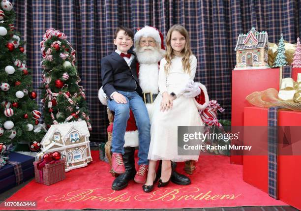 Iain Armitage and Raegan Revord attend the Brooks Brothers and St Jude Children's Research Hospital Annual Holiday Celebration at the Beverly...