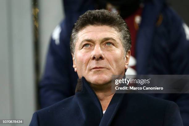 Walter Mazzarri, head coach of Torino FC, looks on before the Serie A football match between Ac Milan and Torino Fc. The match end in a tie 0-0.