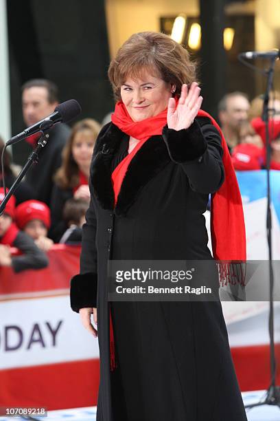 Recording artist Susan Boyle performs on NBC's "Today" at Rockefeller Center on November 23, 2010 in New York City.