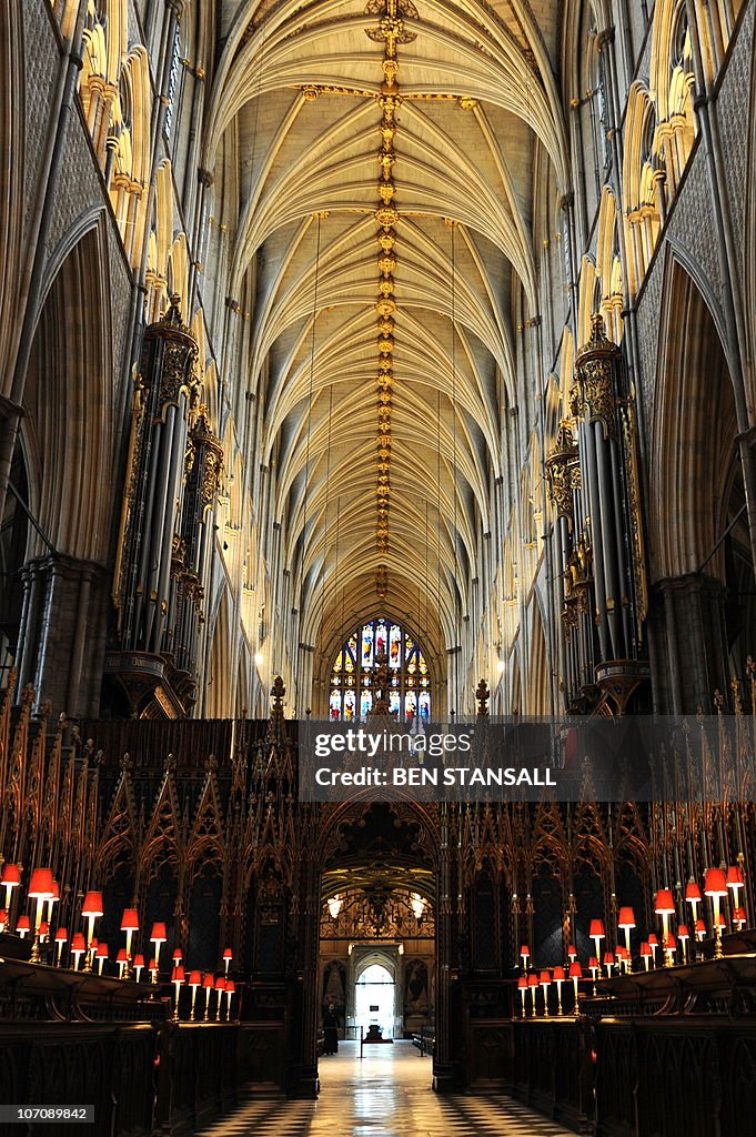 The interior of Westminster Abbey is pic