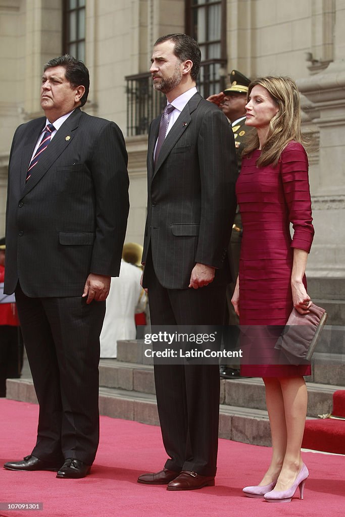 Prince Felipe And Princess Letizia Ortiz Visit Peru