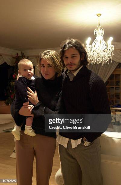 Blackburn Rovers player Corrado Grabbi relaxes at home with his wife Elisa and son Edorardo. DIGITAL IMAGE. Mandatory Credit: Clive Brunskill/Getty...