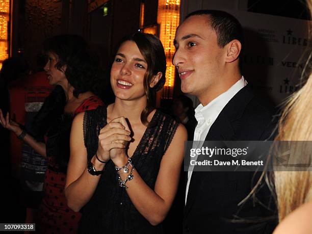 Charlotte Casigarhi and Alex Dellal attend the Liberatum dinner hosted by Ella Krasner and Pablo Ganguli in honour of Sir V.S. Naipaul at The Landau...