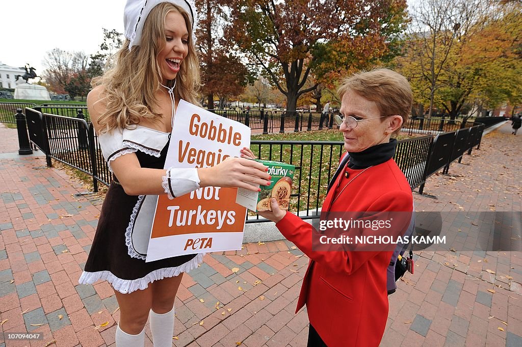 An activist of animal rights group Peopl