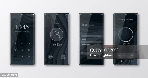 modern smartphone templates isolated on white - ui and trendy backgrounds - graphical user interface stock illustrations