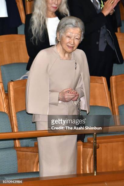 Empress Michiko attends a charity concert for refugees on November 13, 2018 in Tokyo, Japan.