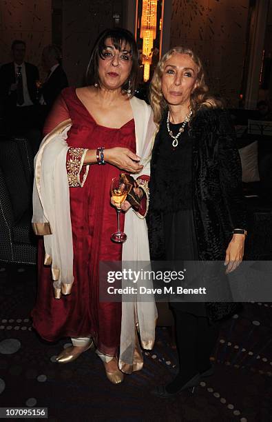 Nadira Naipaul and Franca Sozzani attend the Liberatum dinner hosted by Ella Krasner and Pablo Ganguli in honour of Sir V.S. Naipaul at The Landau in...