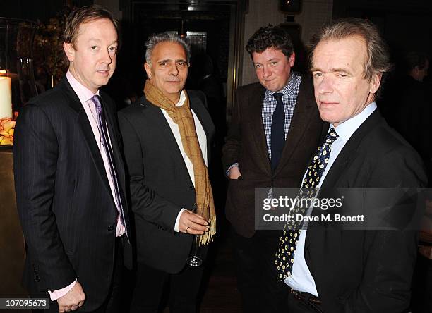Geordie Greig, Hanif Kureishi and Martin Amis attend the Liberatum dinner hosted by Ella Krasner in honour of Sir V.S. Naipaul at The Landau in The...