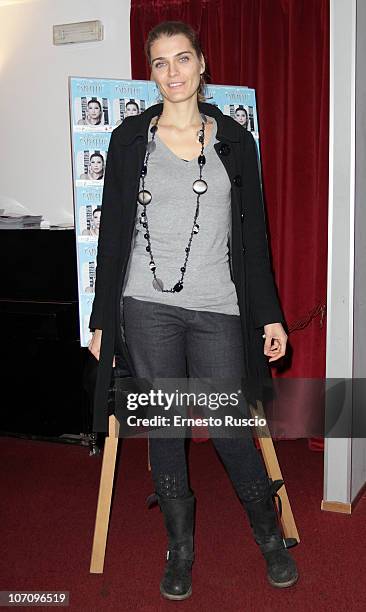 Claudia Zanelle attends the "A Letto Dopo Il Carosello" theatre premiere at Teatro 7 on November 23, 2010 in Rome, Italy.